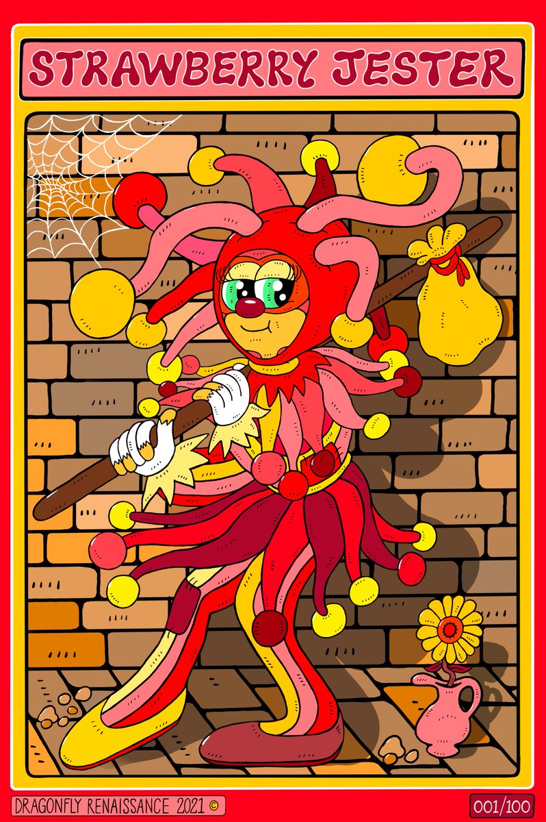 With a few last minute tweaks my first #NFT Strawberry Jester 001/100 is officially up as of now on #hicetnunc.
It is the first card in The Dragonfly Renaissance Collection! Thanks to <a href="/Waxheadart/">Waxhead de la crème</a> making it all happen!
hen.teztools.io/objkt/575105
objkt.com/asset/hicetnun…
🥰🥰🥰