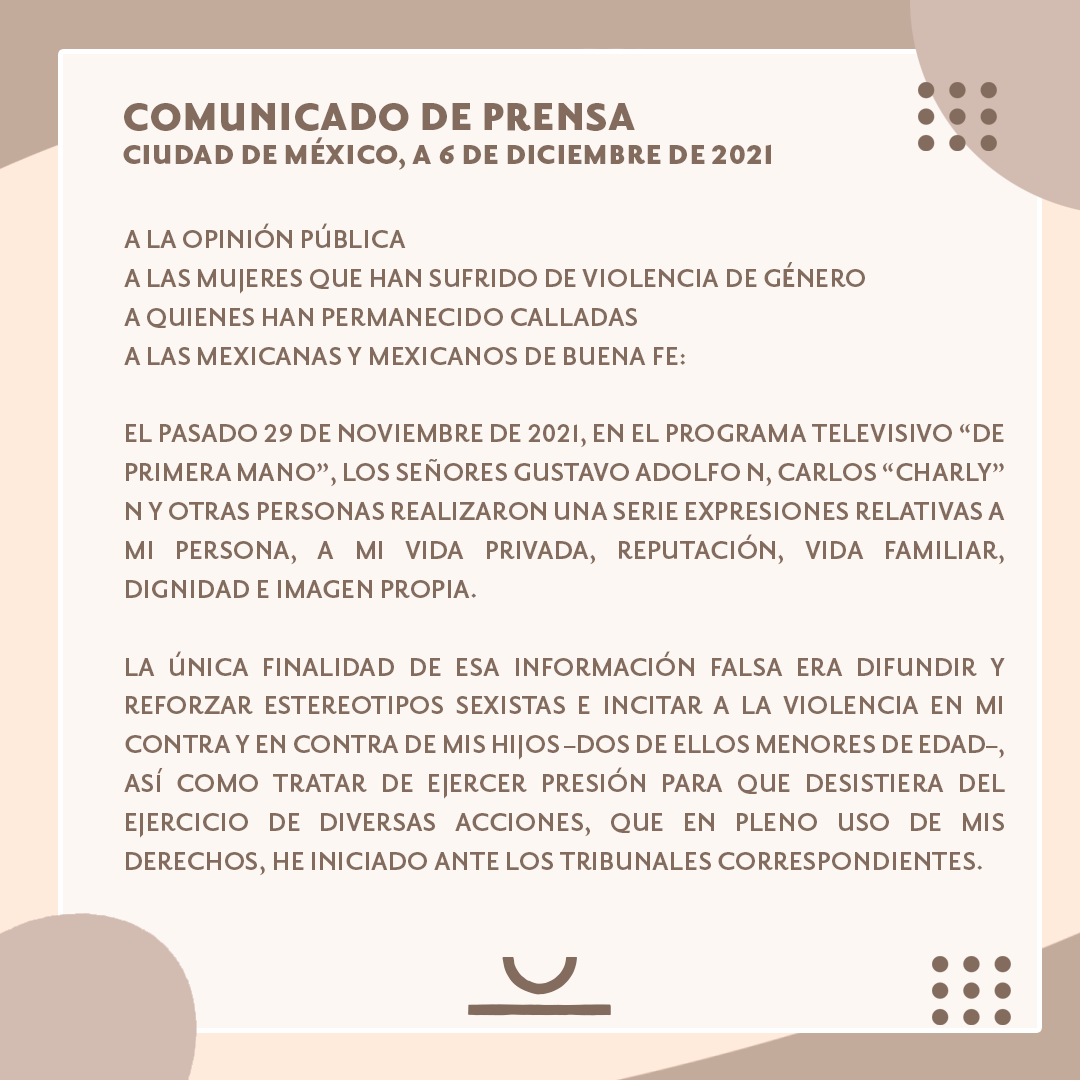 ingridcoronado's tweet photo. Estoy padeciendo de violencia de género, lo cual no me parece justo.
Éstas son las medidas legales que se aplicaron.
Soy una mujer, profesionista, madre y quiero proteger a mi familia.
Por ti, por mí, por todas las que se han encontrado en esta situación es que decidí denunciar. https://t.co/3apdWgl0Pz