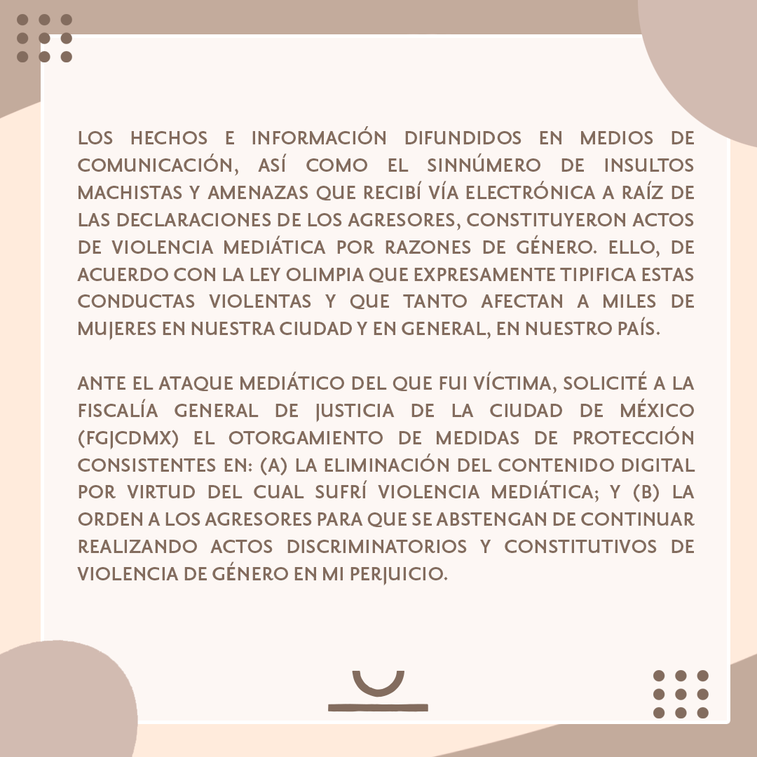 ingridcoronado's tweet photo. Estoy padeciendo de violencia de género, lo cual no me parece justo.
Éstas son las medidas legales que se aplicaron.
Soy una mujer, profesionista, madre y quiero proteger a mi familia.
Por ti, por mí, por todas las que se han encontrado en esta situación es que decidí denunciar. https://t.co/3apdWgl0Pz