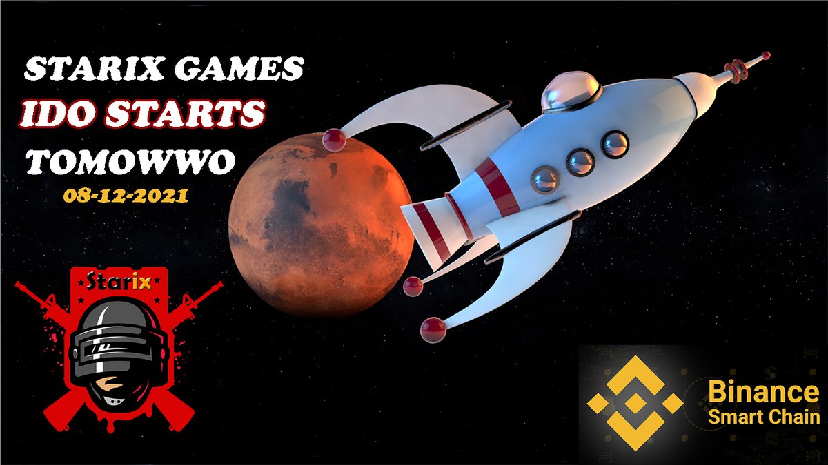 Starixgame's tweet photo. Dear #Starix Games community! Thank you for all of your amazing support, 🖖🚀🚀🚀🚀🚀
Starix IDO Starting tomorrow 
👉Link: Whitelist Now (https://t.co/S14fkvP4PA) 💥💥

 (https://t.co/S14fkvP4PA)✨Token: $STK
💥Network: BSC Smart Chain
💰Token price: 1 STK = 0.0050$ https://t.co/kZ19OhahXp
