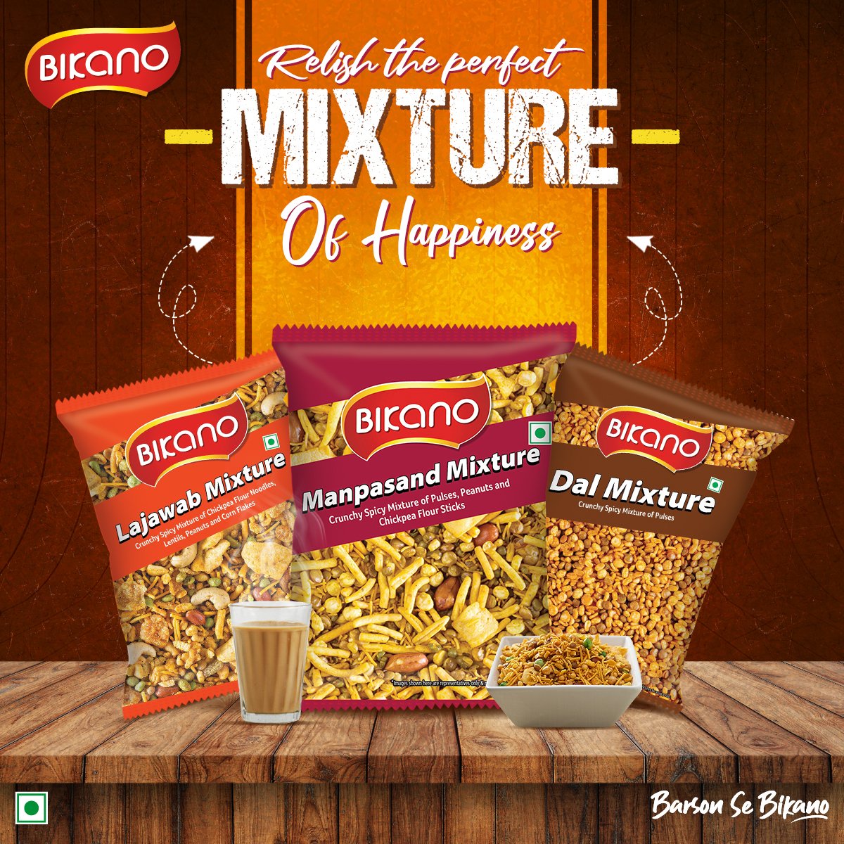 BikanoWorld's tweet photo. Whether you are experiencing morning blues or having mid-week madness, Bikano Mixture can turn your frown into a smile real quick.
#Bikano #BarsoSeBikano #authenticfood #authentictaste #indianflavours #indianfood #munchingtime https://t.co/rqoaTkm5YA