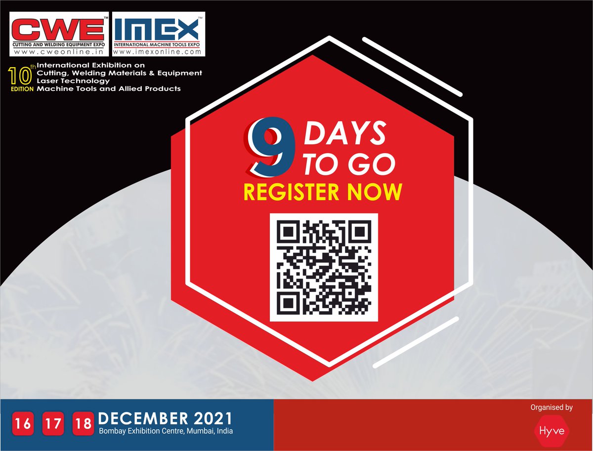 CweExpo's tweet photo. Hurry Up - 9 Days to Go! 
Click here for Pre-Visitor Registration: https://t.co/uPkFIElkKU  
For More Information, contact us at +91 9873949319 or Mail at shailendra.malik@hyve.group; https://t.co/uGBwOUzPKm