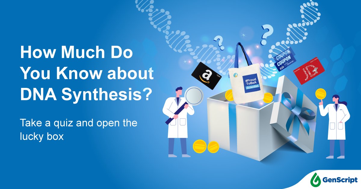 #DnA #quiz #prize #luckydraw 
How much do you know about #DNA #Synthesis? There are a total of ten questions. You can win a reward from the #lucky box if you answer eight or more questions correctly! Good Luck! 🥰
molecularcloud.org/p/prize-winnin…