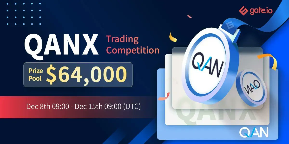 Gate's tweet photo. https://t.co/8kWqgEeplL Trading Competition: @QANplatform 

Date: Dec 8th to Dec 15th, 09:00 UTC 

Share in a $64,000 prize pool 💰  
🔸Trade #QANX at #Gateio 
🔸Extra #giveaways

🎁 100 lucky users will share $2,000
Join: https://t.co/q10WFFBQmb

Details: https://t.co/VtPnUlj3rp https://t.co/JoGxjXFxpE