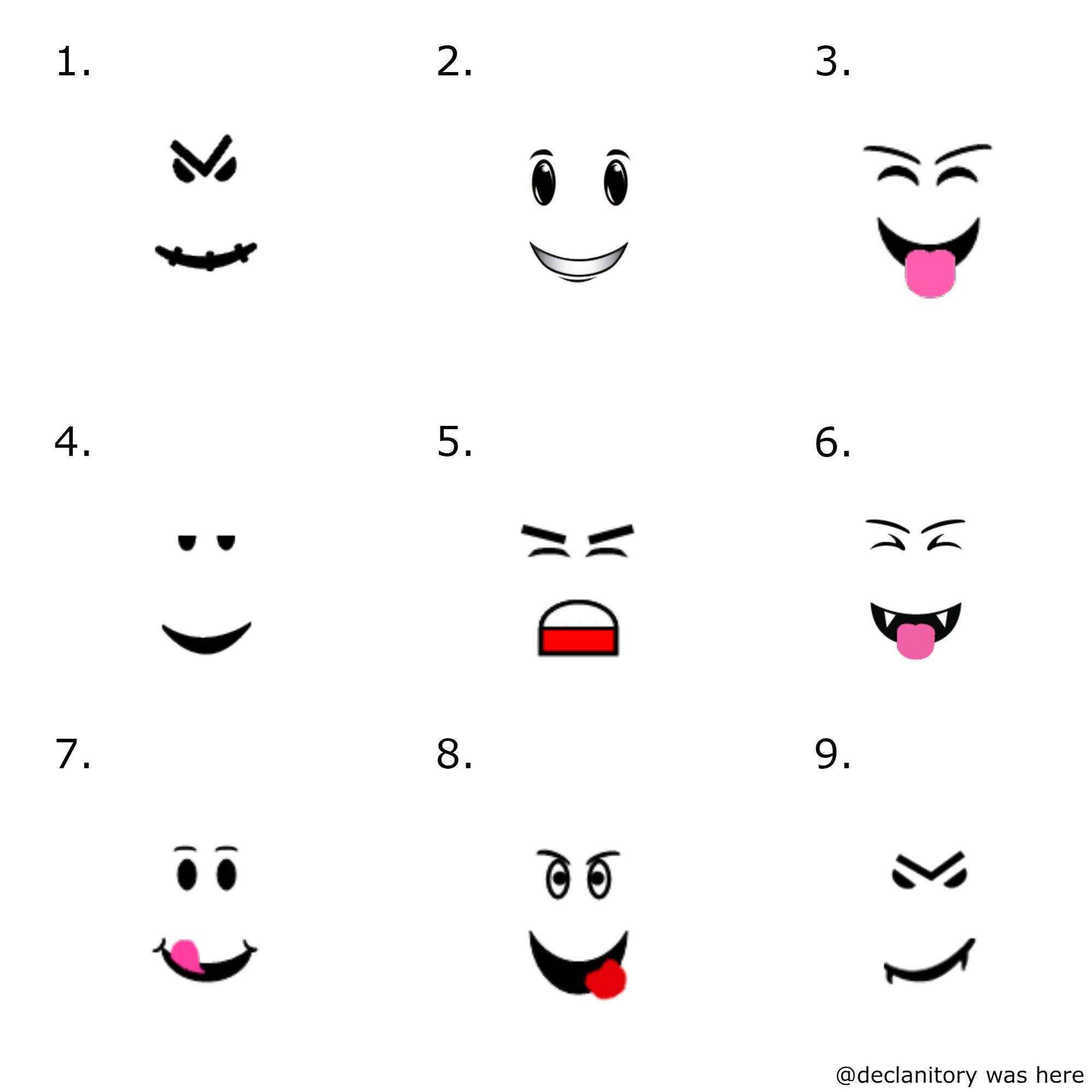 X 上的Declanitory：「if you could delete ONE of these Roblox faces