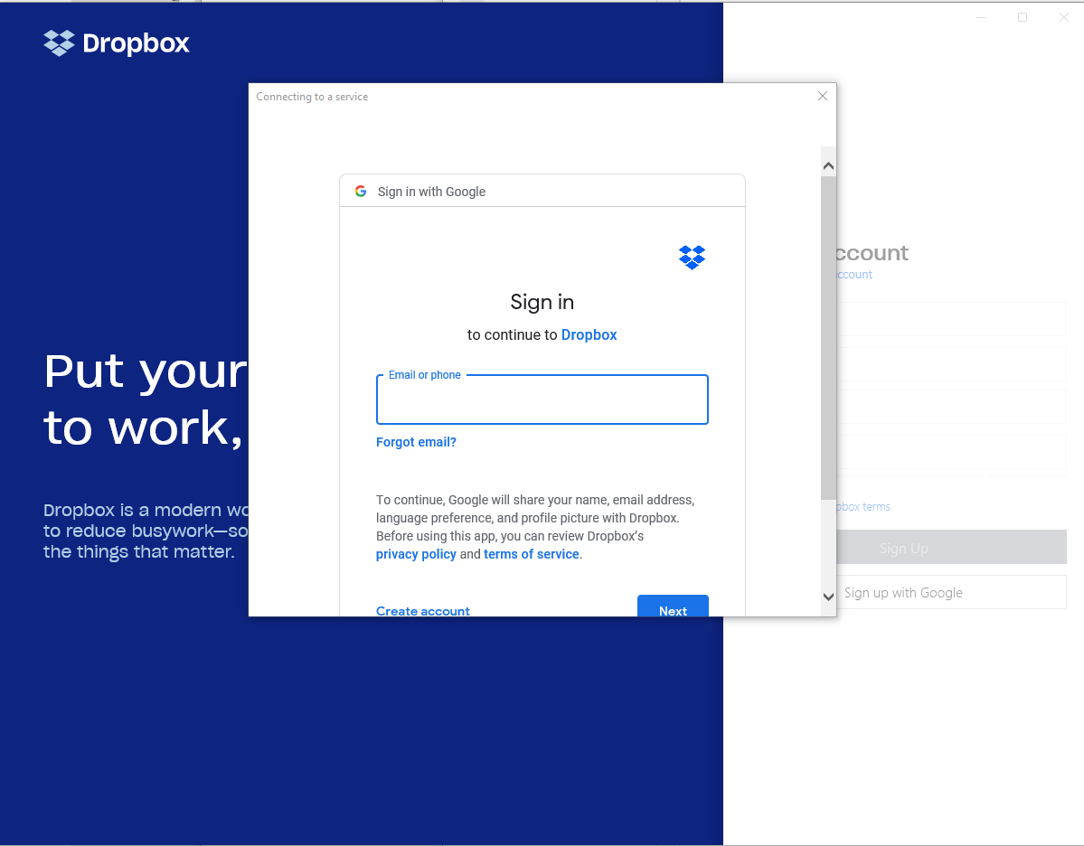 SE_7777777_EN's tweet image. @Dropbox Sign in with @Google is not working with your @windowsstore app as well. The sign in window just closes after valid credentials are entered and youre left back at the auth screen..

#uxbug #designbug #fixme