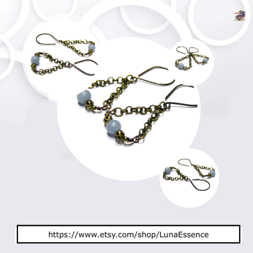 lunaessence's tweet photo. Angelite stone Earrings On Sale #GiftForHer #ChainEarrings 
Buy here https://t.co/MXautxZOzu https://t.co/vQLcqw0UnL