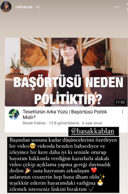 Bir tuhaf hikaye.. Rabiacaa tesettürlü, hafız bir kızmış, sonra instegramda hesap açmış, tesettür satmış, zengin olmuş, sonra  birden açılmış, saçılmış. Tesettürün politik olduğuna inanmış. Vay bee!! Bende şikayet ve boykot ettim hesapları, Siz mi ne yapacaksınız? #RabiacaBoykot