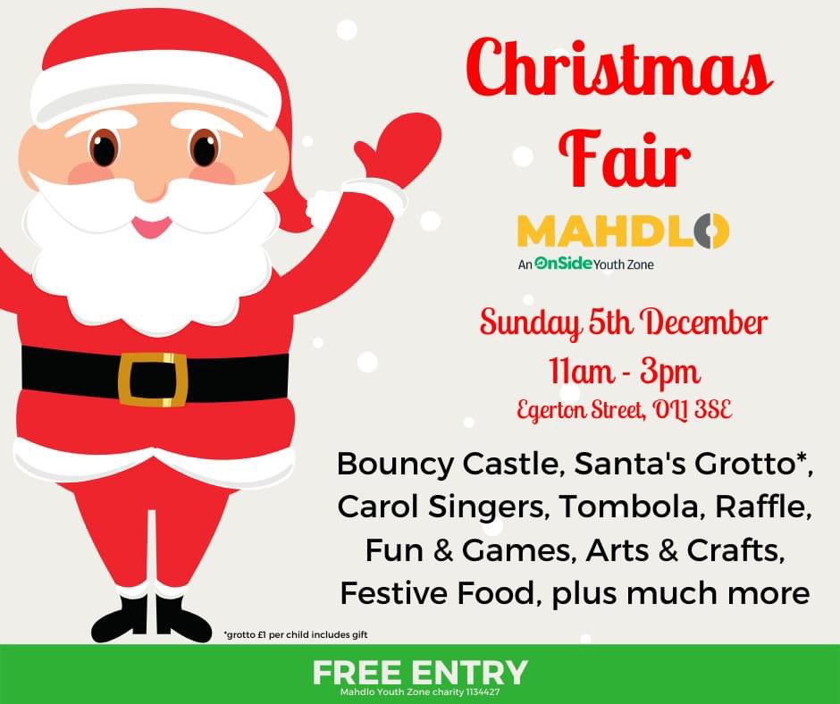 lucymahdlo's tweet image. It’s Christmas Fair day @mahdloyouthzone 🎄🥳#OldhamHour #supportlocal