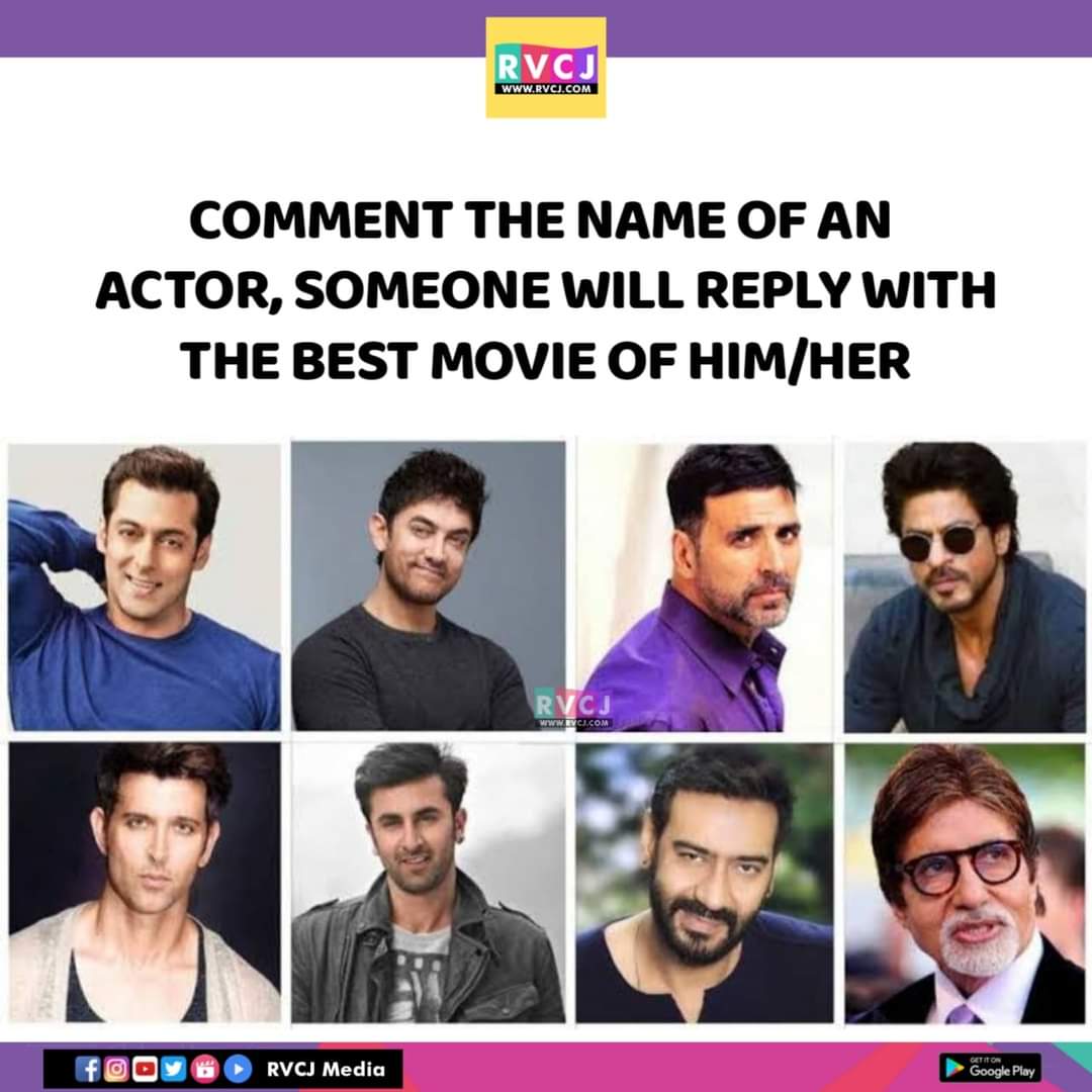 rvcjmovies's tweet photo. Comment down

#actor #favrouite #comment #salmankhan #shahrukhkhan #amirkhan #hritikroshan #amitabhbachchan #rvcjmovies https://t.co/6O4EpxnvlN
