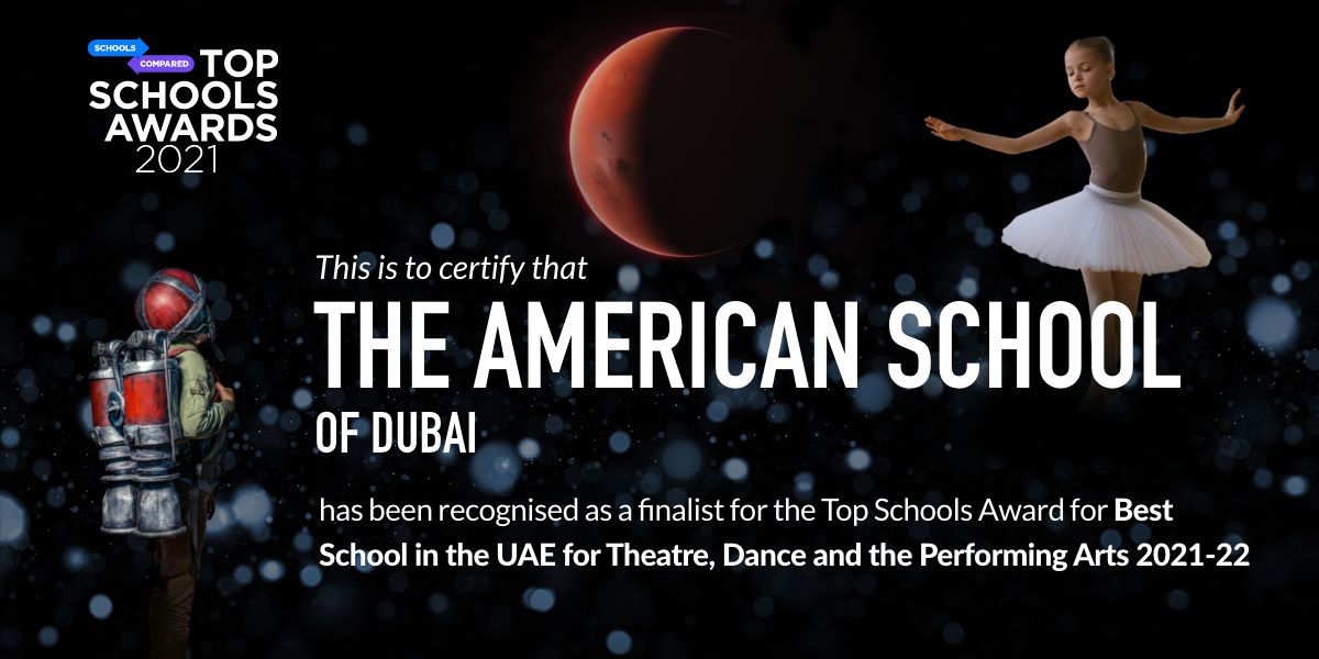 We're honored to have been named a finalist in several categories of the Top School Awards 2021.

The final recipients of the awards are decided by an independent judging panel which includes experts, parents, and students. Winners will be announced tomorrow!

#ASDubai