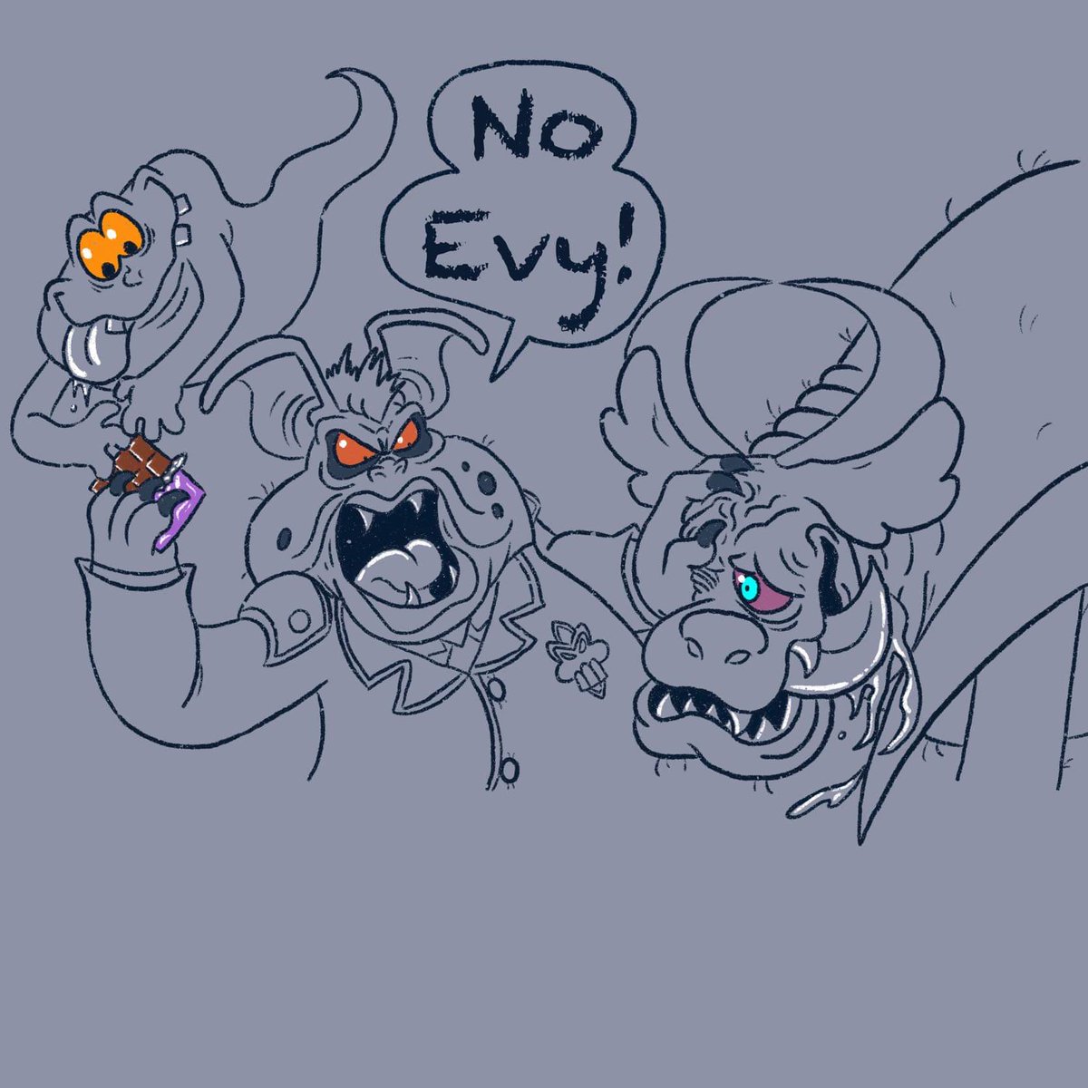 evariag12's tweet photo. Gyuki Evy looks a lot more like an actual gyuki now. I'm very happy with it. Also enjoy Ghostmaster trying to keep his chocolate away from both Slimer and Evy.
#gyuki #ushioni #monsters #ghostmaster #Ghostbusters #slimer #drawings #demons https://t.co/myUB9bdr4C