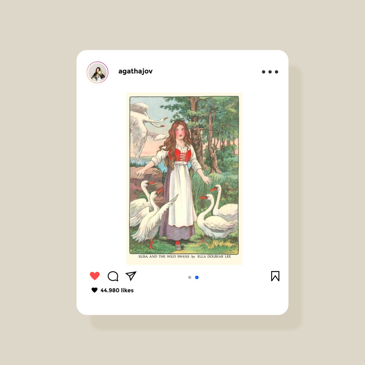 agathajov's tweet photo. ㅤ
ㅤ𝐈𝐍𝐒𝐓𝐀𝐆𝐑𝐀𝐌 𝐔𝐏𝐃𝐀𝐓𝐄 : 𝐏𝐎𝐒𝐓
ㅤ───────────────

ㅤagathajov: 

Bercerita tentang dongeng, salah satu favoritku adalah Elisa (The Wild Swans) seorang putri yang memiliki sebelas saudara laki-laki dan dikutuk menjadi angsa oleh ibu tiri mereka. https://t.co/TAC2VoVkNb