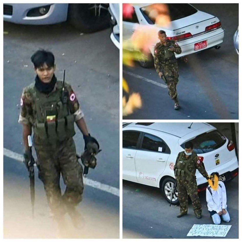 yaminsymo's tweet photo. Some of terrorists who arrested the peaceful protesters in Kyimyindaing this morning!!
#WhatsHappeningInMyanmar #Dec5Coup https://t.co/YqOZQXb0kV