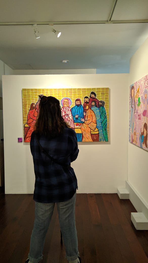 naiai9's tweet photo. Happy Jin Day, letter form ARMY Indonesia to spesial friends (autism person). @BintangUngu3 project for Jin b’day celebration. Painting exhibition and auctions of autistic friends in Jakarta. Art for Mental Health https://t.co/zLRwnlrvww