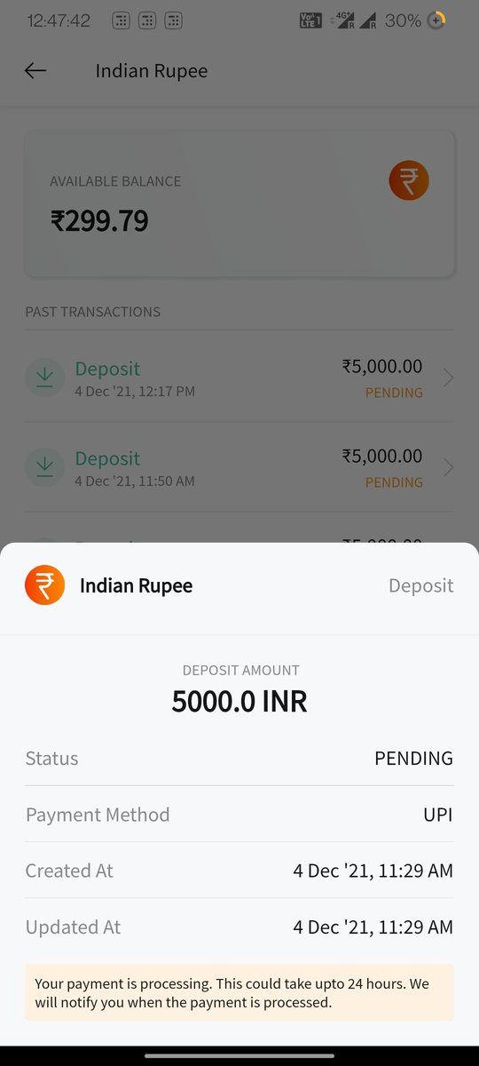 skinnysooshi's tweet photo. #CoinDCX @CoinDCX could you please revert my transaction or process it or reply to my request so I can rest assured. It's been over 24 hours. https://t.co/gCCd360RT7