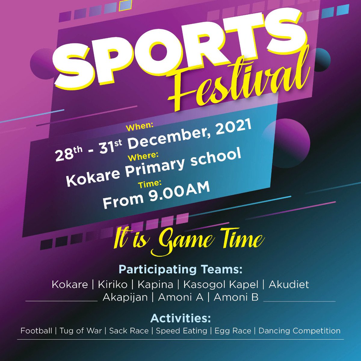 It will be all fun in Kokare in December!