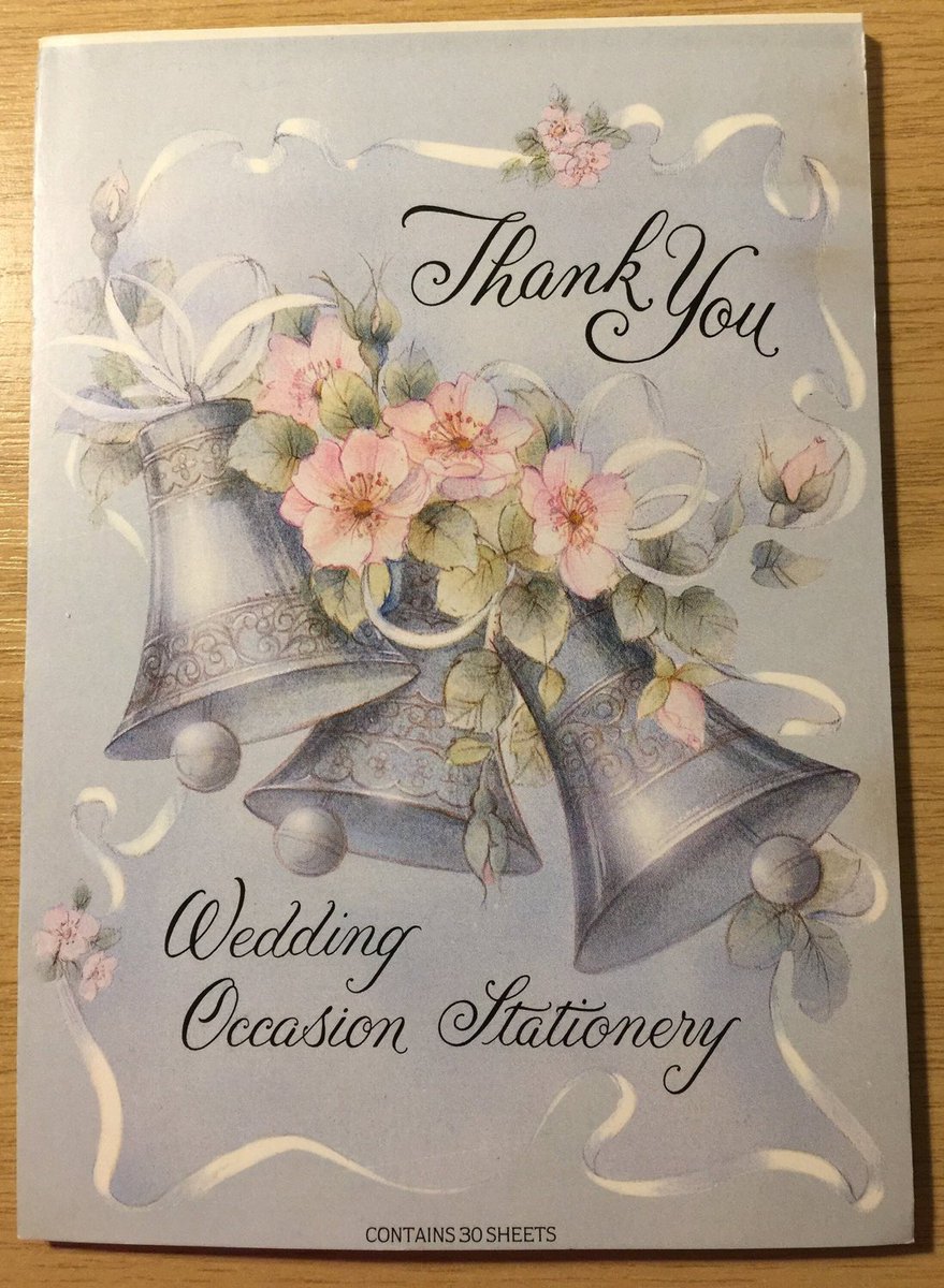 WatsonsVintage's tweet photo. If you are busy planning your Vintage Style Wedding then don’t forget your ORIGINAL Vintage Thank You Paper in my #etsy shop VERY RARE Circa 1970s Blue 'Thank You' #NotePaperPad #WeddingStationery - 30 Sheets with Pretty Bells & Floral Design https://t.co/BwslsdkDAR #ThankYou https://t.co/Gk0szLqBtm