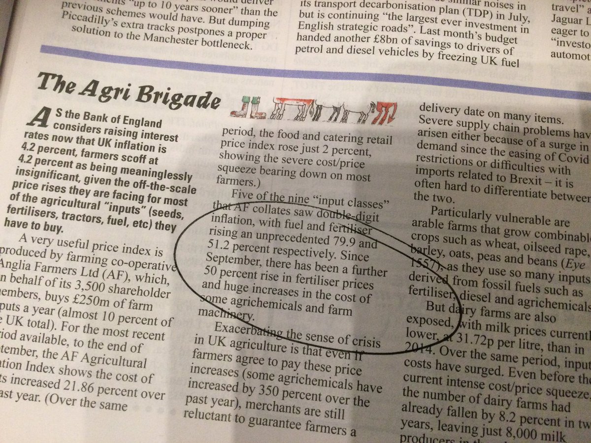 robertashton1's tweet photo. This week’s @PrivateEyeNews quotes an @afgroupuk report that fertiliser prices have risen 50% since Sept. This surely strengthens further the argument for #regenerative #agriculture. So different to when I was a #Fisons fertiliser rep in the late 1970s! @OldHallFm @clithers https://t.co/J2K9uW8zPc