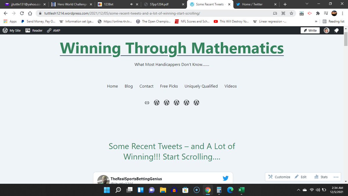 jjtuttle1216's tweet image. tuttlesh1214.wordpress.com/2021/12/05/som… - Read. Learn. WIN! -  #PSMPower - tuttlemathwins.games - #HorseRacing #HorseRacingTips #HKRacing 
@tommentatornz #AllIDoisWIN #CFBPicks #CFB #FBS #GamblingTwiitter #gamblingtwitter