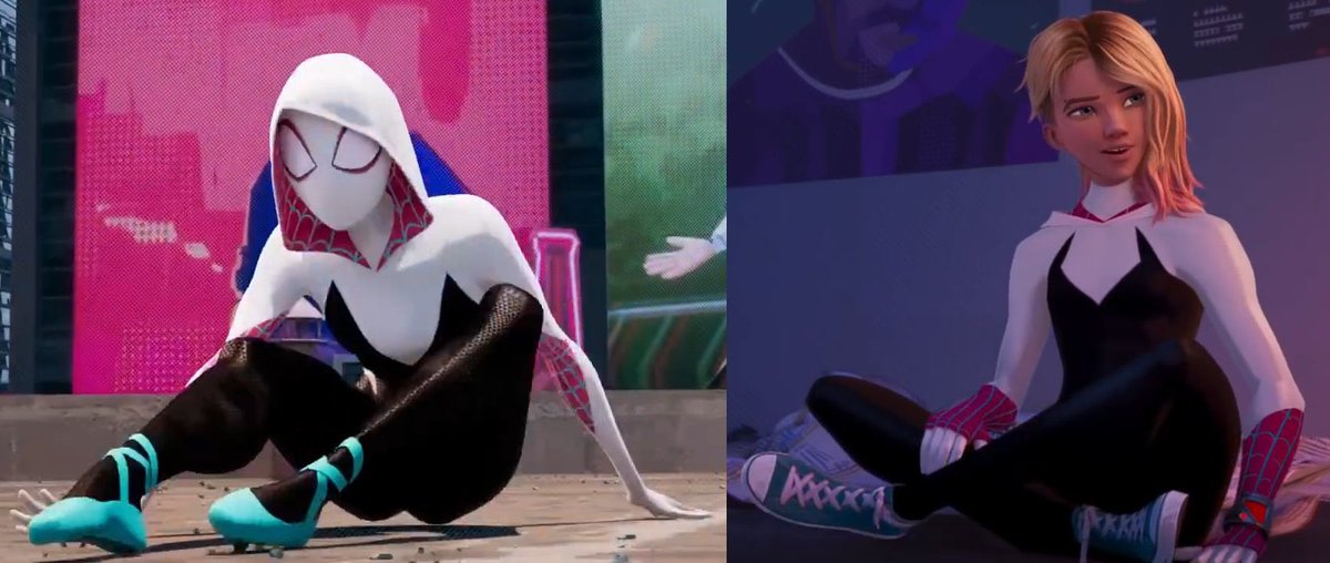 Gwen Stacy costume changes between ITSV & ATSVpic.twitter.com/3z30KPS9i...