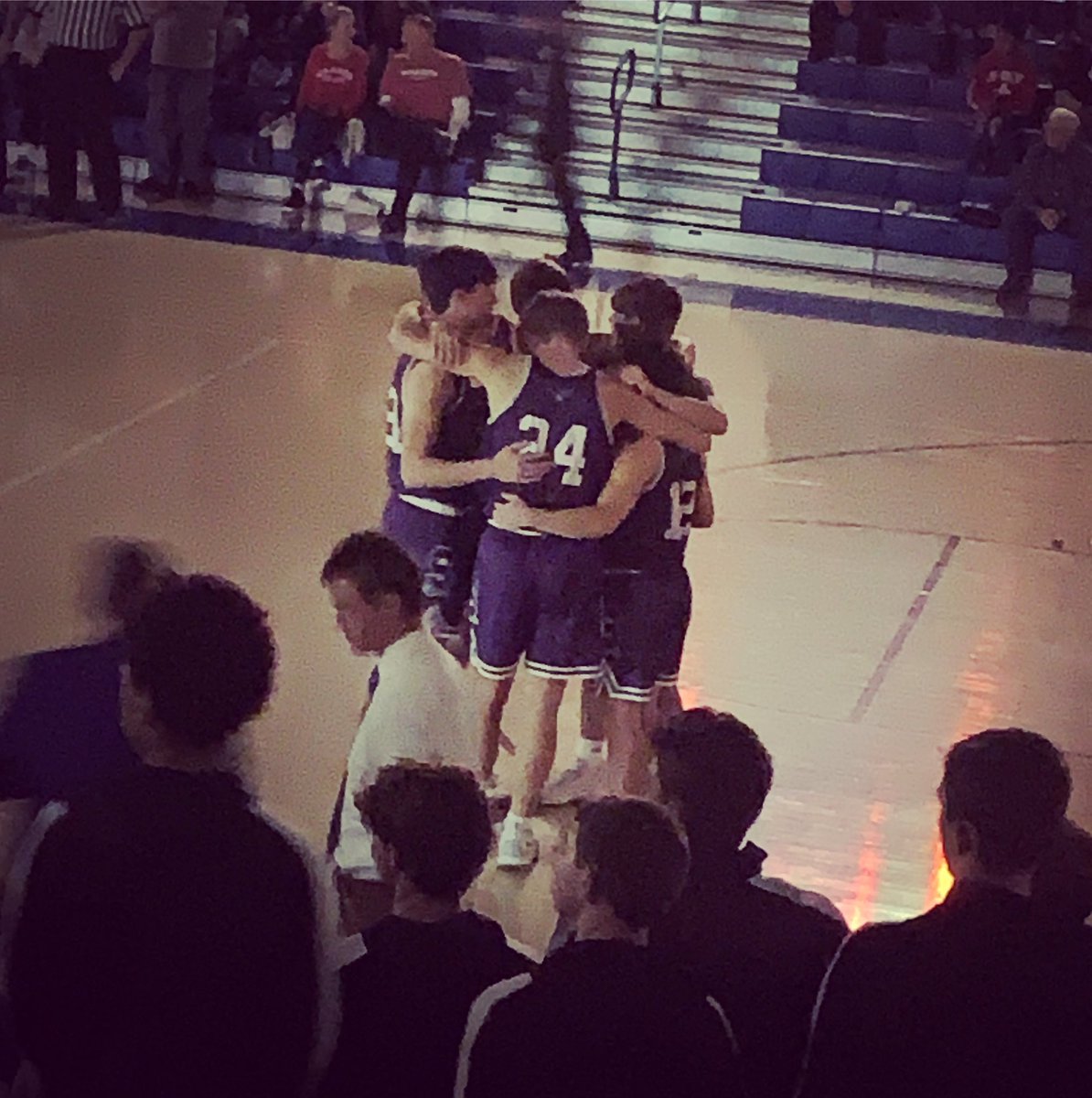 BLongmeier's tweet photo. So proud of these boys. They came back tonight and played their hearts out. I love the love they have for each other ❤️ it’s a team full of high character kids who fight for each other. 💜🏀💜 https://t.co/4Hl0wuLzmF