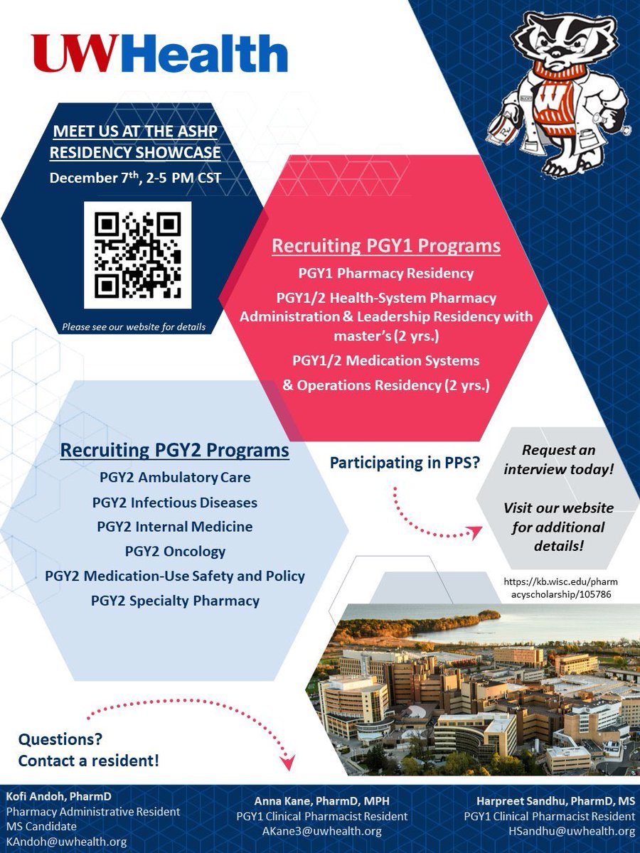 Interested in PGY2 ID 🦠Residency? 🙋‍♀️🙋🏾‍♂️Come meet us at the ASHP Residency Showcase! #IDTwitter #TwitteRx #ASHP21 <a href="/ASHPOfficial/">ASHP</a> <a href="/UWHealth/">UW Health</a>