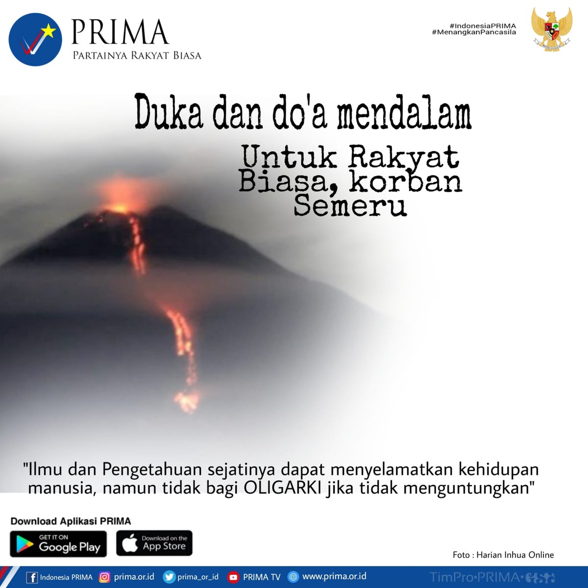 prima_or_id's tweet photo. Doa dan duka mendalam untuk Semeru 🤲 https://t.co/YV9jaL8F3Y