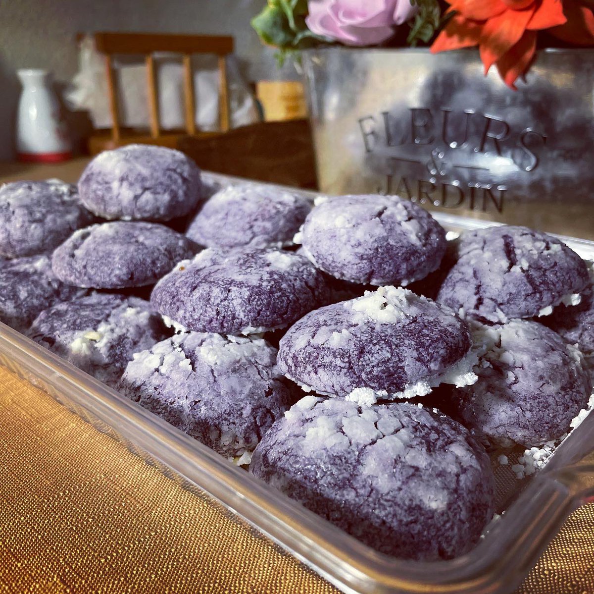 iamCHARRRmed's tweet photo. Dahil magaling na ako galing sa sakit, I made some Ube Crinkles (Purple Yam 🍠 crinkles) for tomorrow’s event. 💙 #2021 #예블리 #happiness #예성 #BakingChronicles #hobby https://t.co/LzkAMYXp2C