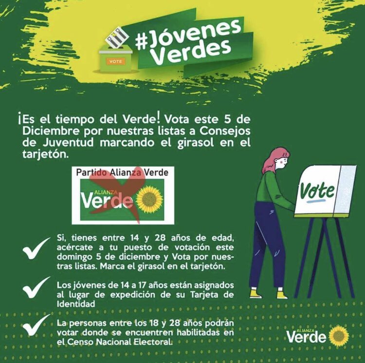 luisa_fht's tweet photo. Mañana es un día sin precedentes para la juventud.Por eso quiero recordarte asistir a las votaciones para elecciones de los #cmj y marcar por la lista de alianza Verde 🌻, una lista comprometida  con la juventud de Popayán. 🌻#jovenesverdes #alianzaverde https://t.co/KpqI0QnZ3P