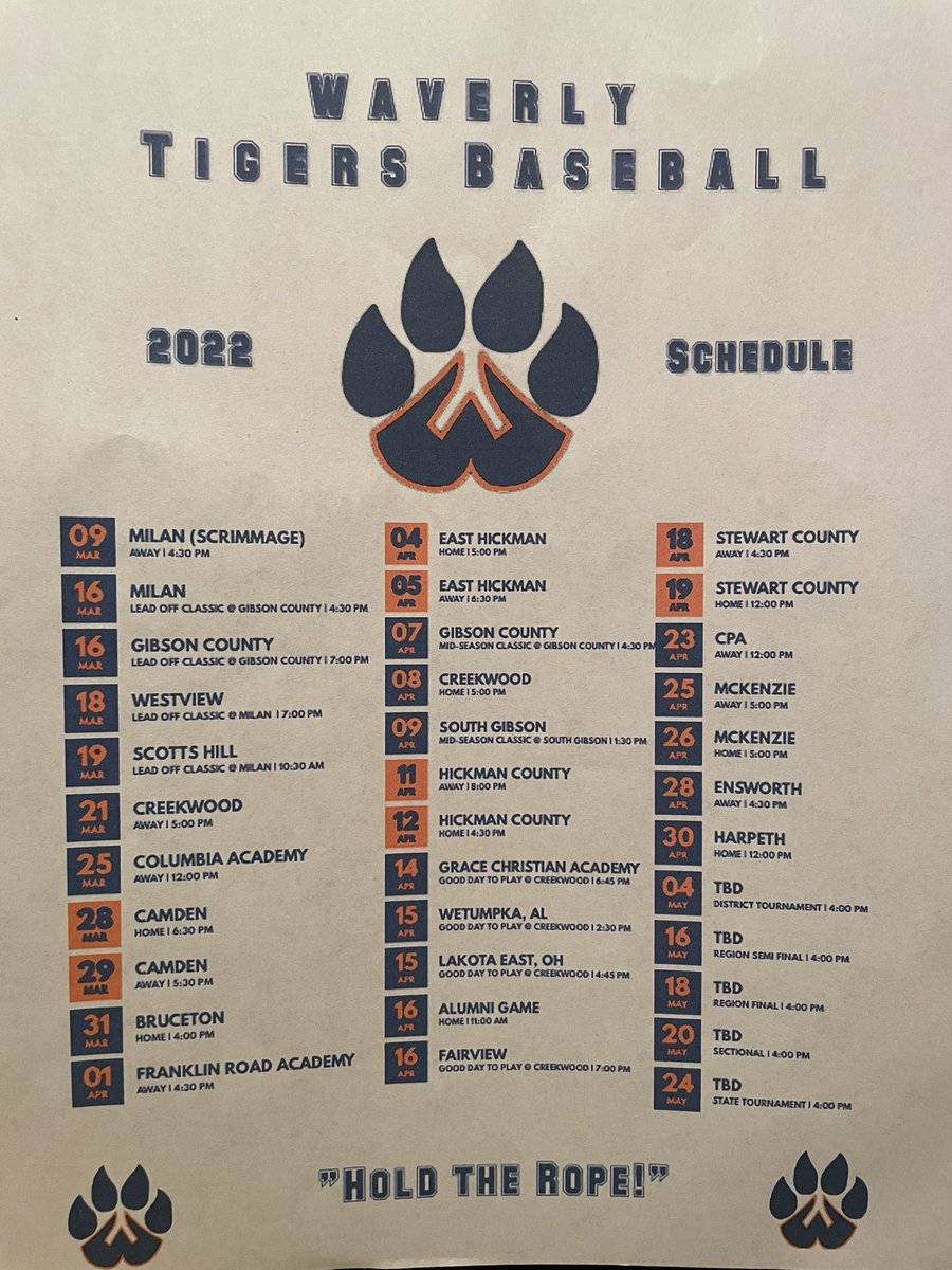 2022 Schedule!!