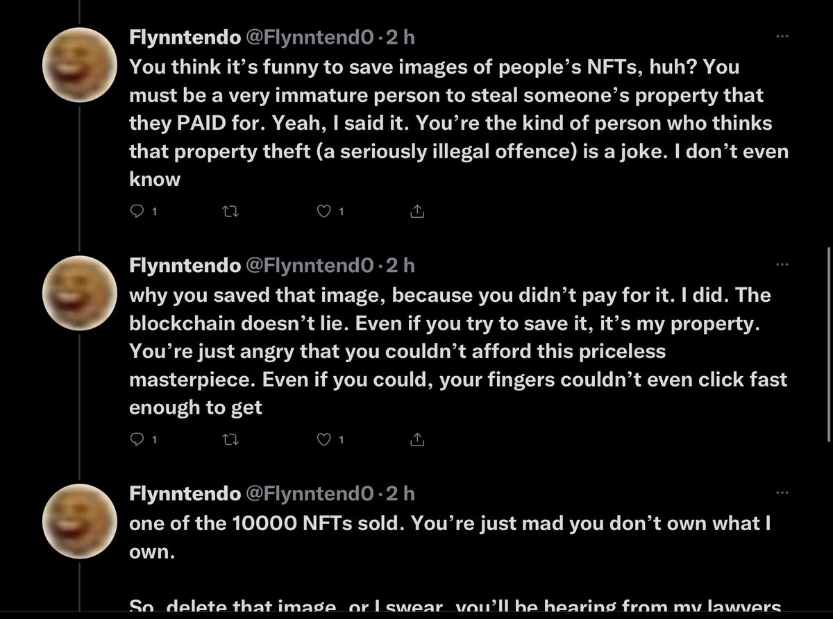 NFTs being right-clicked #RightClickVictim tweet media