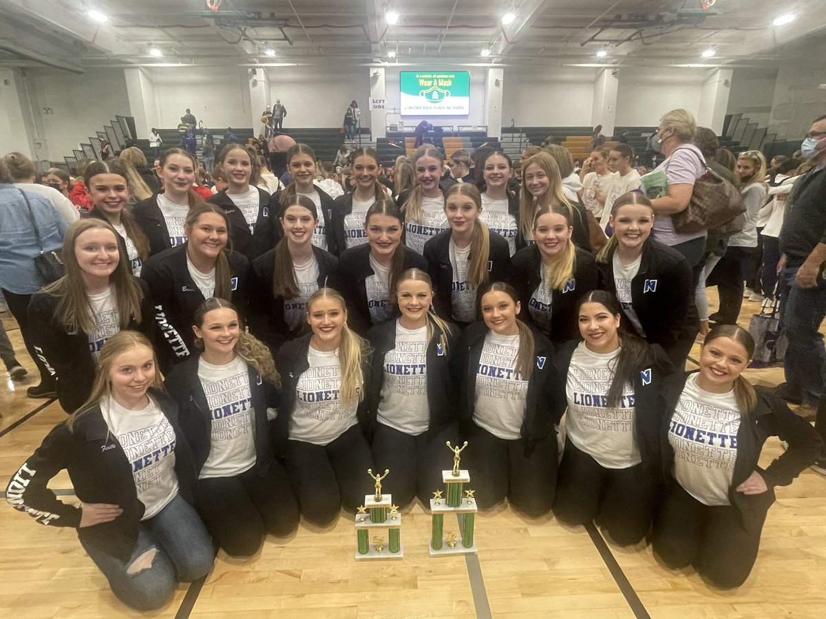 NHSLionette's tweet photo. Amazing day at the Lindbergh Invitational! Your Lionettes placed 3rd with their Mix routine and 1st in the Kick category!!! Great start to competition season. @NORTHWEST_LIONS @NorthwestRISD #LeadLearnLove https://t.co/ZFRNbfjd02