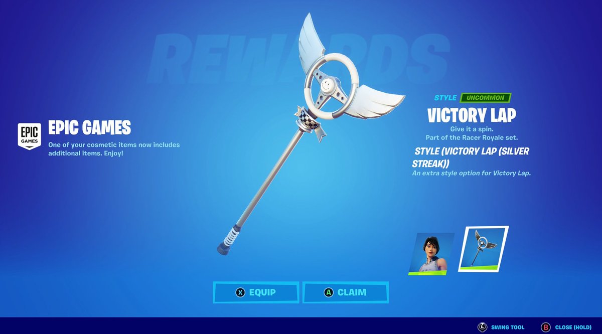 justsweetaxe's tweet photo. NEW STYLE FOR SLINGSHOT AND HER PICKAXE! 

#FortniteChapter3 
#FortniteFlipped 
#Fortnite https://t.co/VYFas7iDMh