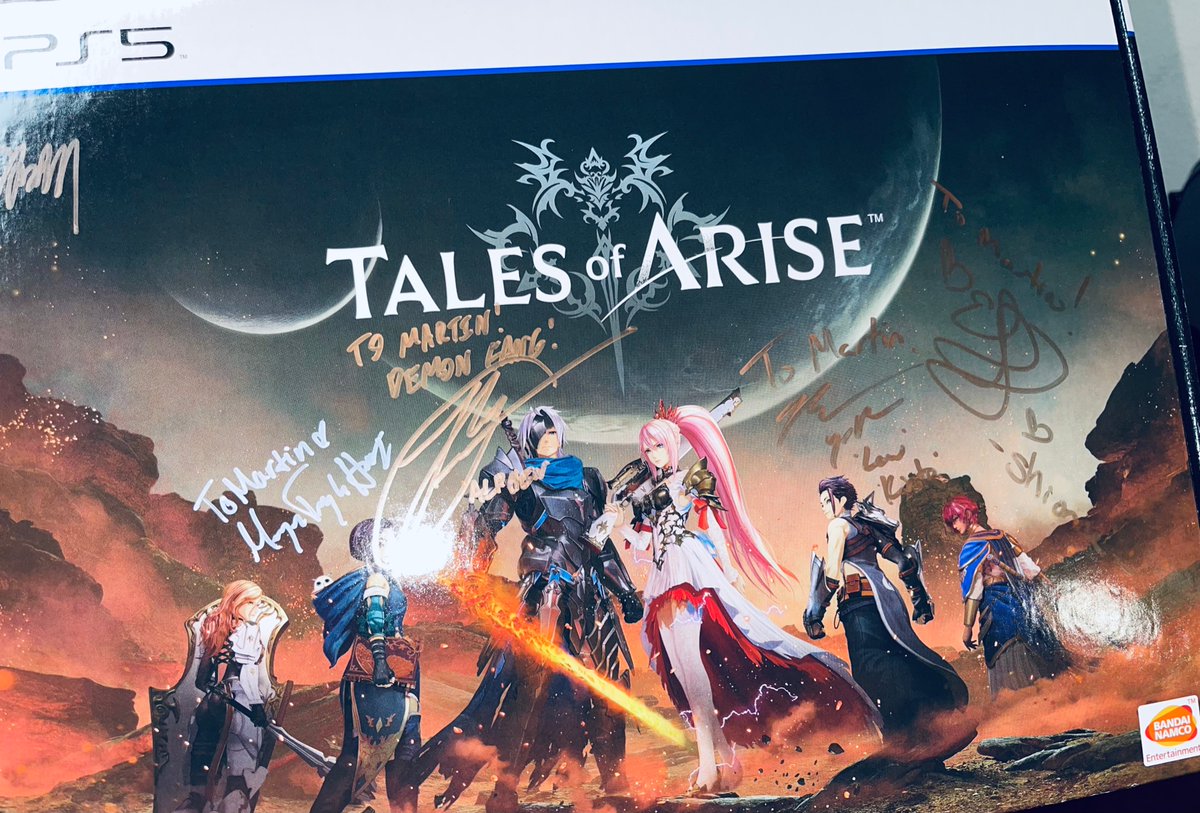 VampireHorde's tweet photo. Yay, added more autographs to my #TalesofArise collectors box! Today, I got autos from @ericalindbeck and @MeganTHarvey to fill the spaces. Thx a bunch to them! Three more to go! https://t.co/pWAsxSV12l