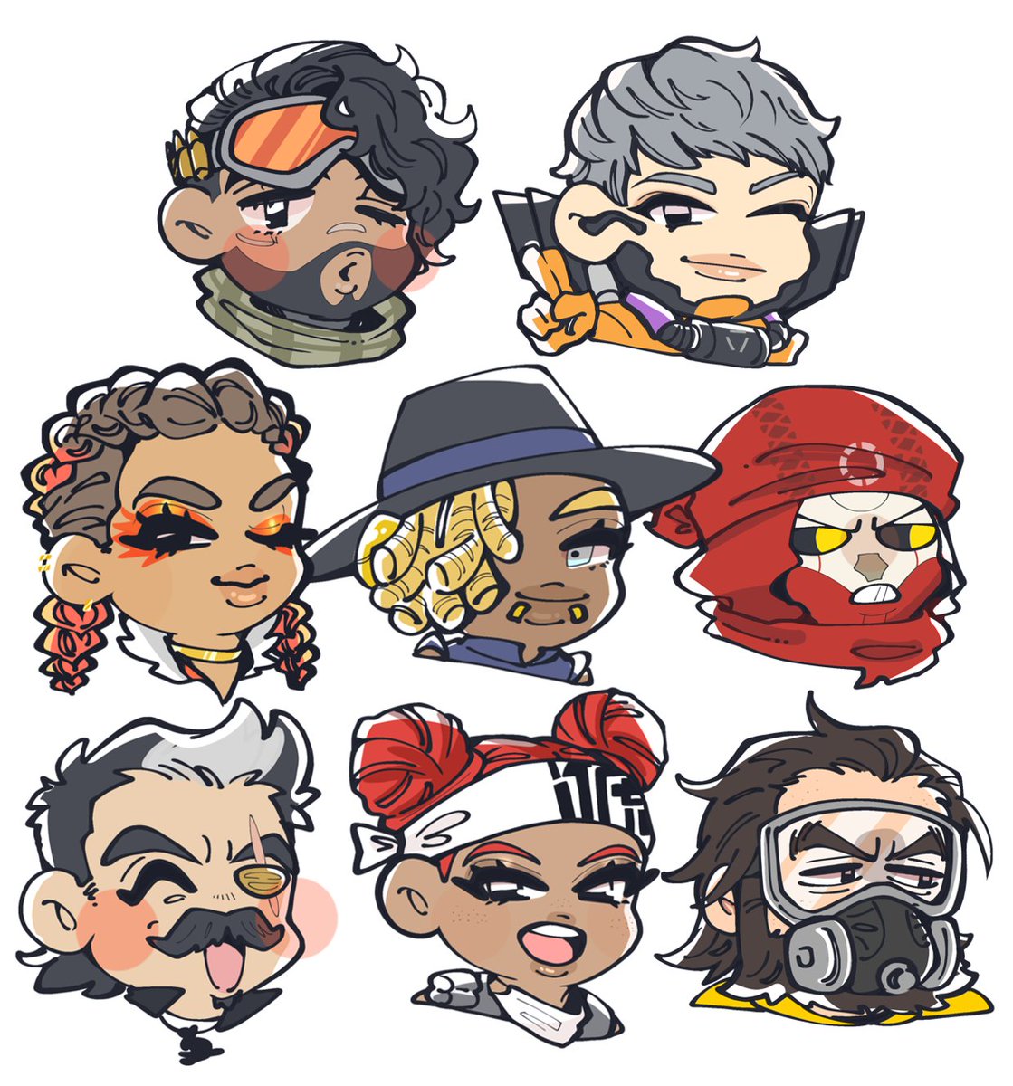 tm___831's tweet photo. バナー隠しの素材でこつこつ描いてたやつ。集めたら可愛いなって。 https://t.co/3hWSAHbww0