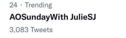 RT @JulienitedPH: We're trending!

AOSundayWith JulieSJ
#AOSAyOSAngPasko
#JulieAnneSanJose https://t.co/hcpNlEi6jZ