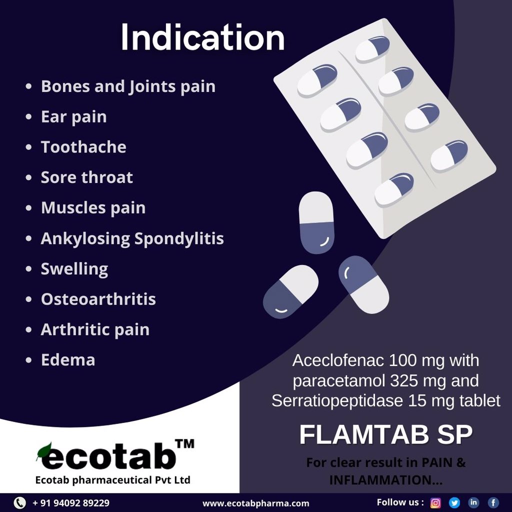 EcotabP's tweet photo. #ecotabpharma #flamtab_sp #ourproduct #pharmaceutical #pharmamanufacturer #pharmaretails #pharmaimporter #pharmaexports #pharmalife #pharmacy💊 #pharmaexcutive #pharmamanagement #pharmamanagers https://t.co/tlIO2YJJwR