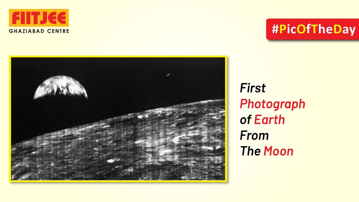 FIITJEE_GZB's tweet photo. #PicOfTheDay: First photograph of Earth from the Moon!
#historic #amazingpics #earth #moon #spacephotography https://t.co/teFvm8IjYA