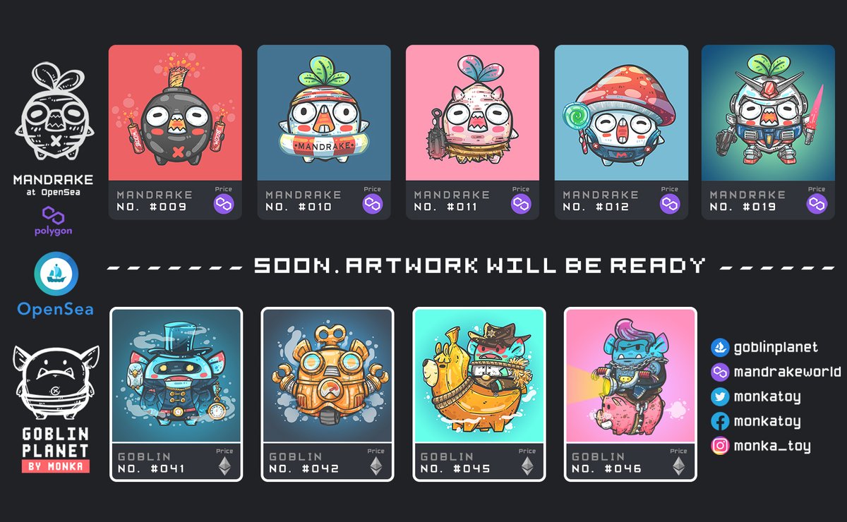 ‼️new work‼️
Update soon 
Hope you enjoy to collect my cuteness
 👉 opensea.io/collection/man…
 👉 opensea.io/collection/gob…
#NFTs #OpenSeaNFT #polygonNFT