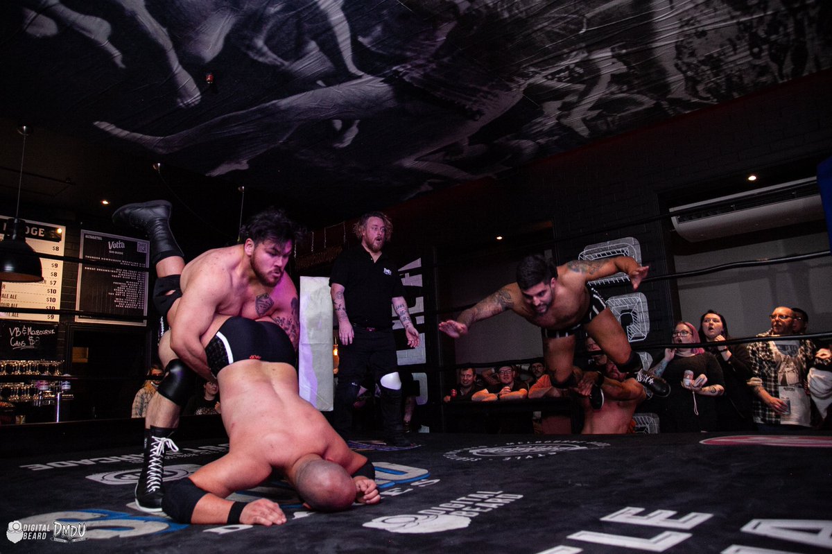bigdaveski's tweet photo. In the echoed sentiments of @TripleH 

Good snap, @rickie_gilmore_ 

They’re fucked when they meet Team Big Deathmatch Energy in Geelong.

The #BDExperience will be back with @DMDownunder on 22 January 2022 as we energise the Palais Theatre in Geelong.

📸 @digital__beard https://t.co/Ord5mORWhe