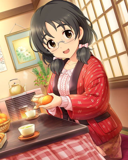 くつろぎの温度 浅野風香ちゃん色々
今回デフォルメ絵で描いてもらった事でバリエーションが増えました
半纏未着用の日常セーター姿やデフォルメ絵のお陰でこたつの中では生足だった事が判明したりとか 