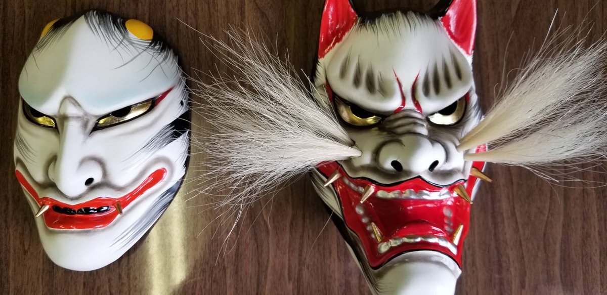 神楽面 狐面 咥え面(柿田web◇創作面の紹介 その4) 神楽面 狐面 咥え面(柿田web◇創作面の紹介 その4)