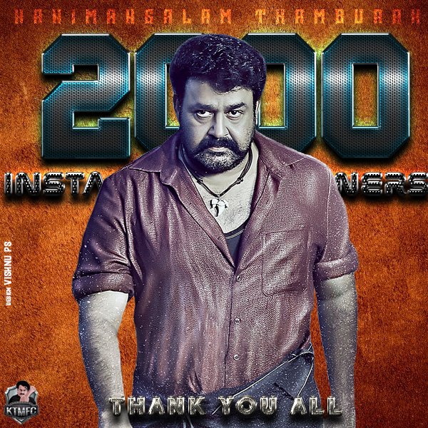 TeamKTMFC's tweet photo. Happy to say 2000 Instagram posts❤️
Thanks for all your loving support ❤️☺️

@TeamKTMFC 
@Mohanlal 

#teamktmfc #kanimangalamthamburanmfc #mohanlal #Marakkar #Drishyam2 https://t.co/ICYuCRjoPH