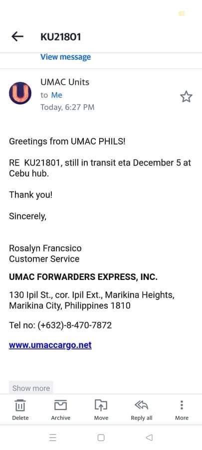 lmmc_update's tweet photo. #LMMCUPDATE
β as per umac, box is already in transit to the ceb hub and it will be sorted there per branch. πββοΈ
thank you so much for your patience~ https://t.co/KiiLJJ07xO