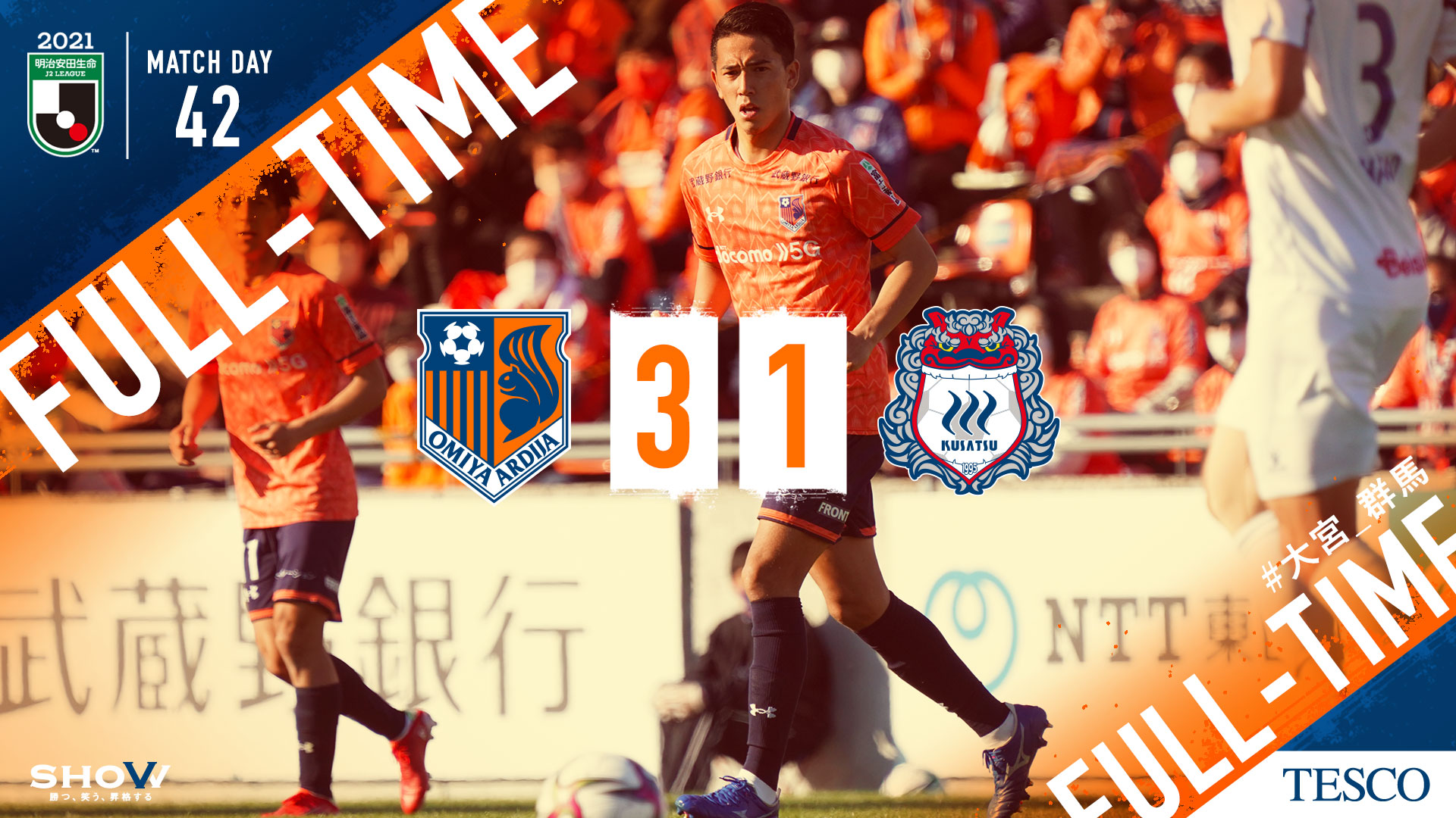 大宮アルディージャ 公式 アイダ設計プレゼンツマッチ 21明治安田j2第42節 ザスパクサツ群馬戦 3 1で勝利しました Ardija 大宮アルディージャ Show Jリーグ 大宮 群馬 寝ても大宮 T Co Npsffao8j3 Twitter