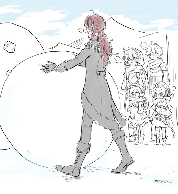 リクエスト2
雪だるまを作ろうとしてるディルックくん⛄️ 