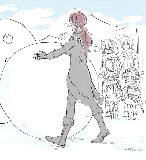 リクエスト2
雪だるまを作ろうとしてるディルックくん⛄️ 