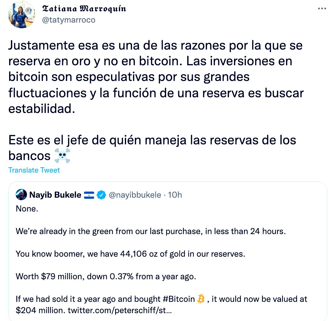 RT @LauraPocaSV: Y Sí la función de 1 reserva es buscar estabilidad, y se  reserva en ORO como dice @tatymarroco Entonces por qué el #FMLN…