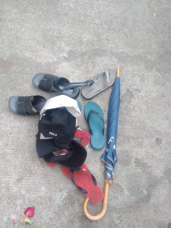 witchysth94's tweet photo. These are only what’s left after the brutal crackdown of the terrorists on a peaceful Guerrilla strike in Yangon's Kyeemyindaing Tsp today. May they receive equal and direct retribution for their sins!  #HelpMyanmarIDPs #Dec5Coup #WhatsHappeningInMyanmar https://t.co/5QxA3ScNml